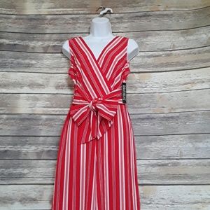 NWT New York & Company Red and Pink Jumpsuit